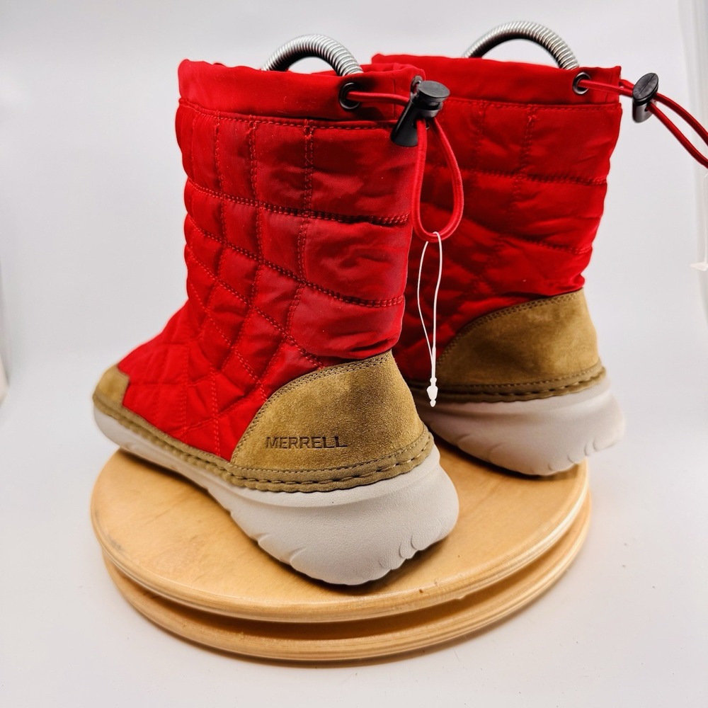 Merrell‎ Hut Moc Mid Boots Men's 9 Red Quilted Prototype New boots winter snow - Picture 6 of 8